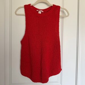 H&M | Bright Red Textured Knit Tank Top - Size S